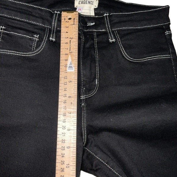 L'Agence Mid-Rise Skinny Leg Jeans Black Sz. XS / 25 - Picture 7 of 14
